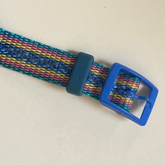 🎉rare!🎉 1980s Flik Flak Swiss water resistant multicolor funky abstract watch - Picture 7 of 16